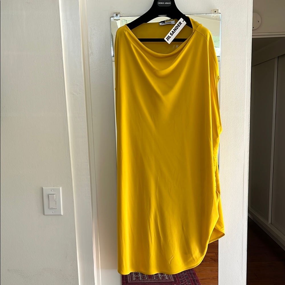 Halston Heritage Asymmetrical Yellow Dress